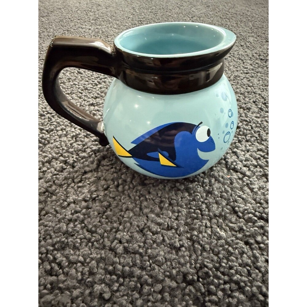Disney Finding Nemo Dory Coffee Pot Mug Cup Blue Ceramic Pixar Large Vintage